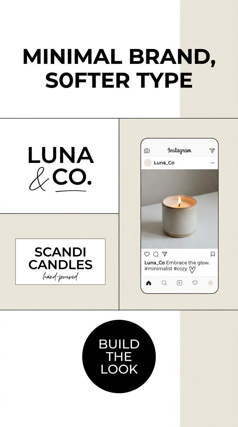 Minimalist branding fonts with a soft handwritten accent