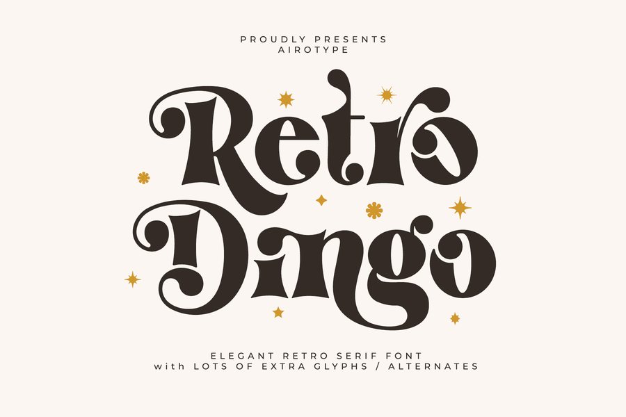 Retro Dingo quirky retro serif font for logos and stickers