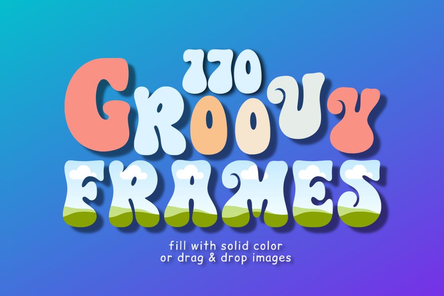 Retro Groovy Letter Frames font preview