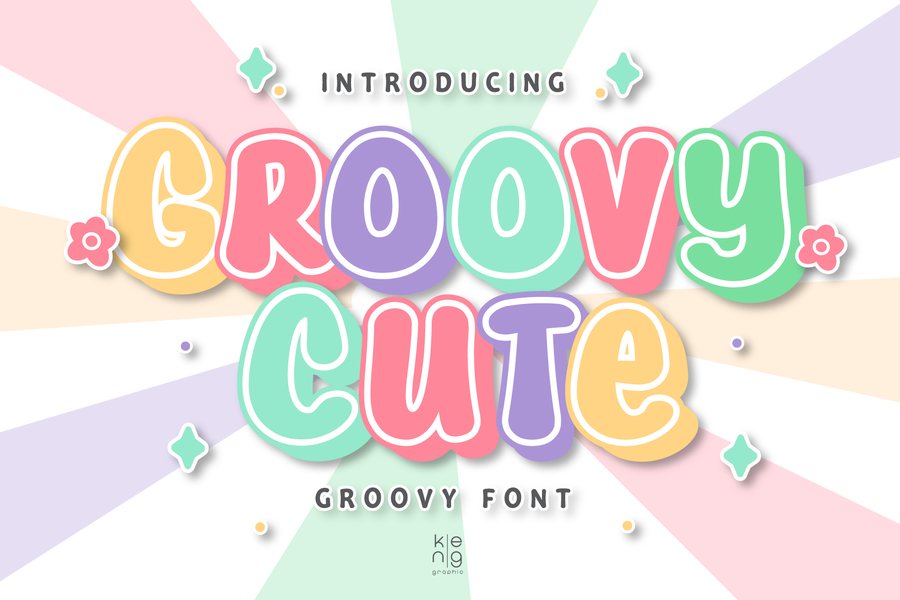 Groovy Cute plump pastel display font sample